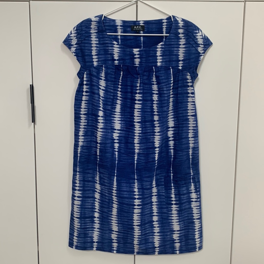 A.P.C. Blue and White Midi Dress